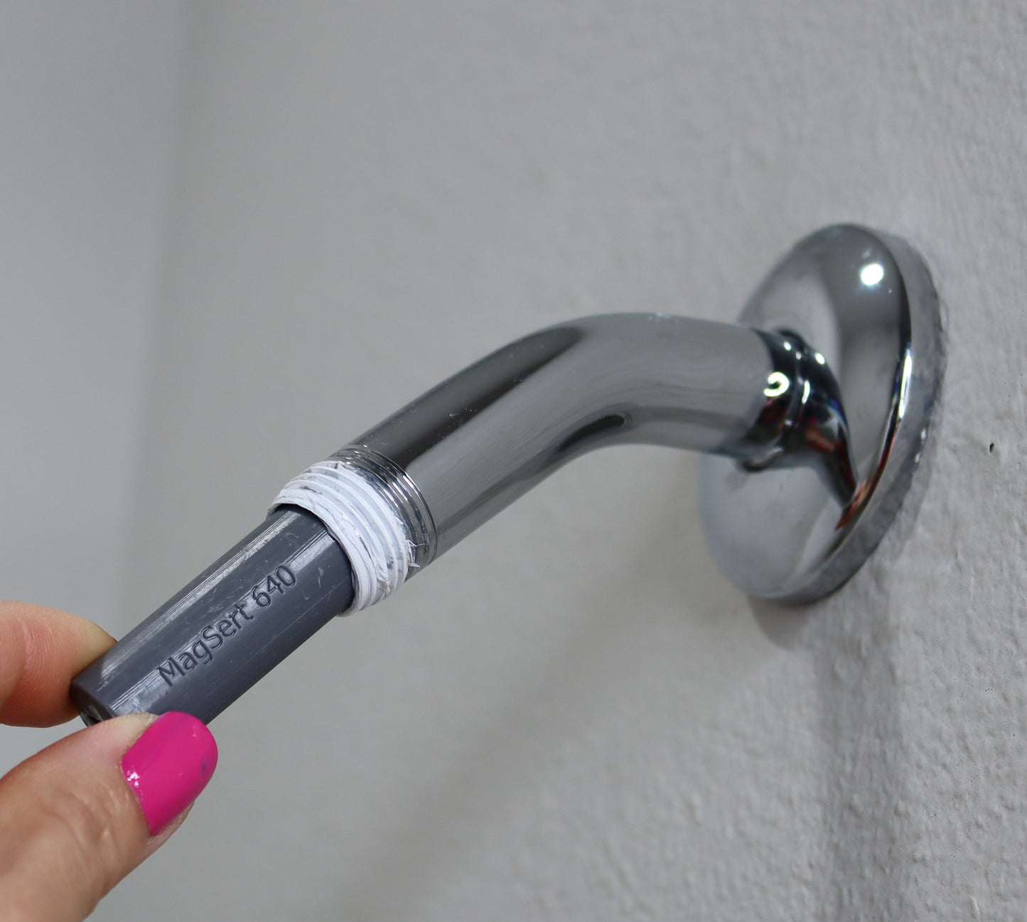 MagSert 640 installed in the shower arm