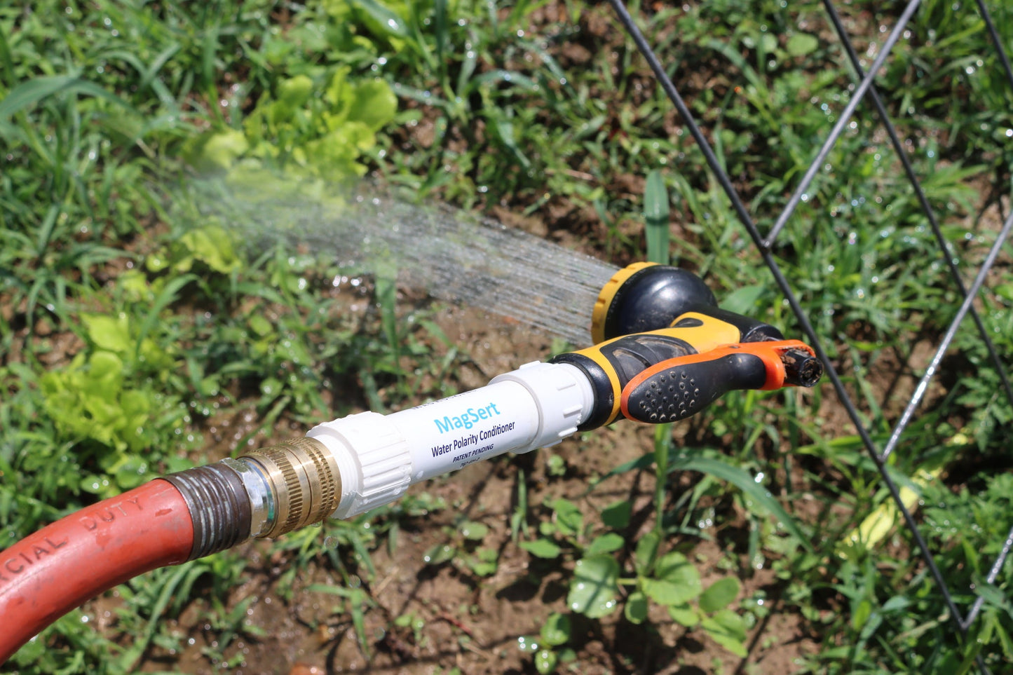 MagSert Hose installed on a garden hose