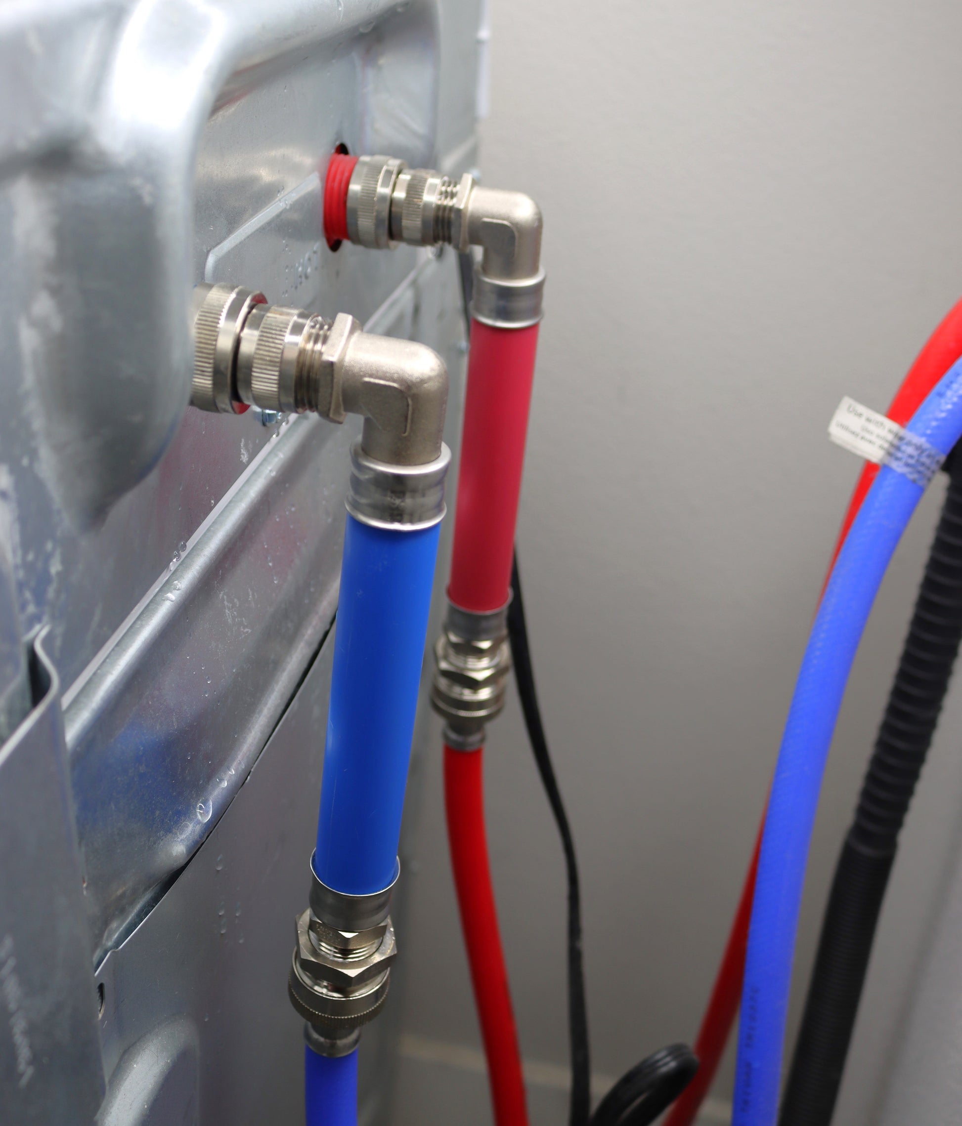 MagSert Washing Machine Set installed on the hot and cold inlets