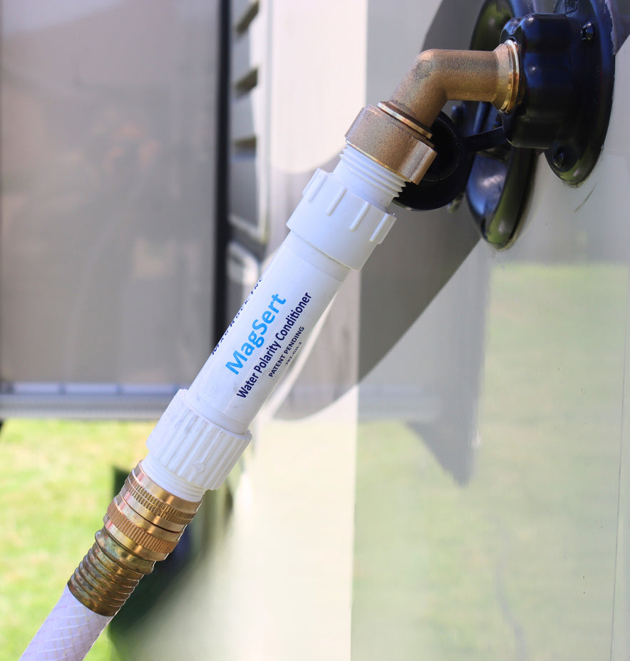 MagSert hose unit on an RV water connection
